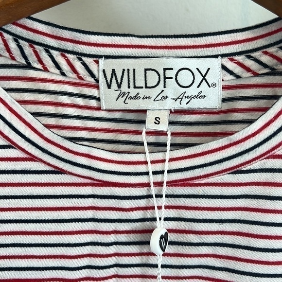 wildfox red white and ocean views patriotic slight crop tee small nwt - Picture 6 of 7